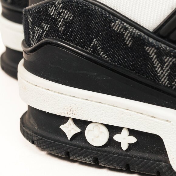 Louis Vuitton LV Trainer "Denim Noir" Leather Low-Top Sneakers - Picture 12 of 16